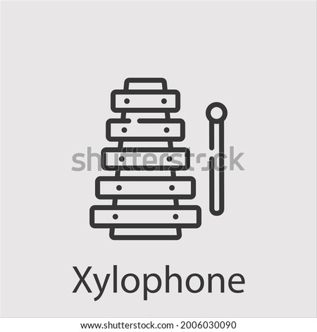 xylophone icon vector icon.Editable stroke.linear style sign for use web design and mobile apps,logo.Symbol illustration.Pixel vector graphics - Vector