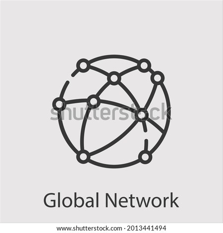 global network icon vector icon.Editable stroke.linear style sign for use web design and mobile apps,logo.Symbol illustration.Pixel vector graphics - Vector