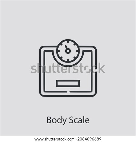 body scale icon vector icon.Editable stroke.linear style sign for use web design and mobile apps,logo.Symbol illustration.Pixel vector graphics - Vector