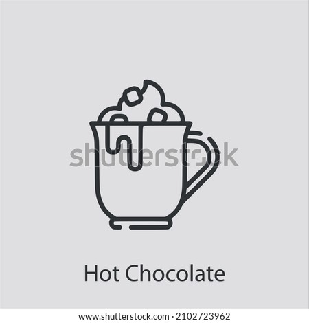 hot chocolate icon vector icon.Editable stroke.linear style sign for use web design and mobile apps,logo.Symbol illustration.Pixel vector graphics - Vector