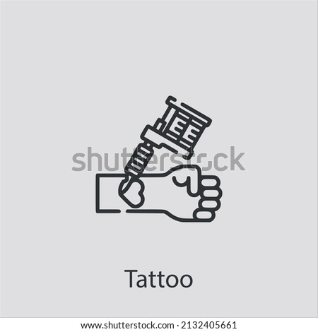 tattoo icon vector icon.Editable stroke.linear style sign for use web design and mobile apps,logo.Symbol illustration.Pixel vector graphics - Vector