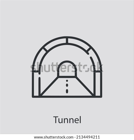 tunnel icon vector icon.Editable stroke.linear style sign for use web design and mobile apps,logo.Symbol illustration.Pixel vector graphics - Vector