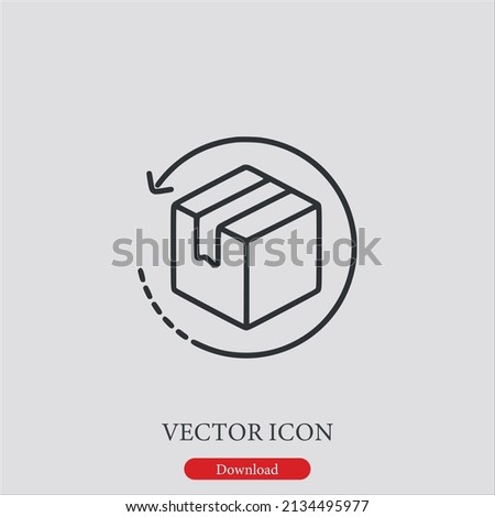 return box icon vector icon.Editable stroke.linear style sign for use web design and mobile apps,logo.Symbol illustration.Pixel vector graphics - Vector