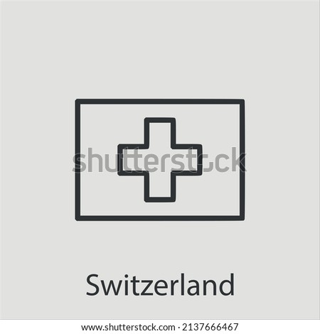 Switzerland  icon vector icon.Editable stroke.linear style sign for use web design and mobile apps,logo.Symbol illustration.Pixel vector graphics - Vector