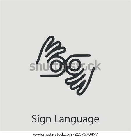 sign language  icon vector icon.Editable stroke.linear style sign for use web design and mobile apps,logo.Symbol illustration.Pixel vector graphics - Vector