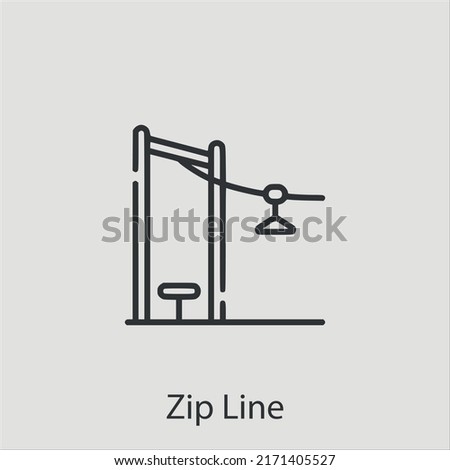 zip line icon vector icon.Editable stroke.linear style sign for use web design and mobile apps,logo.Symbol illustration.Pixel vector graphics - Vector
