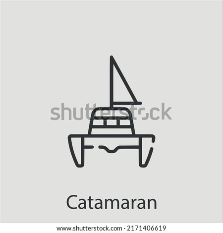 catamaran icon vector icon.Editable stroke.linear style sign for use web design and mobile apps,logo.Symbol illustration.Pixel vector graphics - Vector