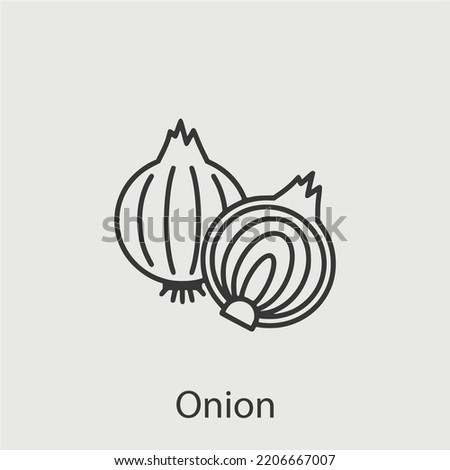 onion icon vector icon.Editable stroke.linear style sign for use web design and mobile apps,logo.Symbol illustration.Pixel vector graphics - Vector