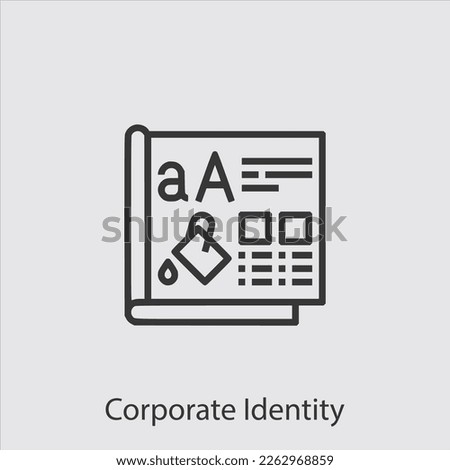corporate identity icon vector icon.Editable stroke.linear style sign for use web design and mobile apps,logo.Symbol illustration.Pixel vector graphics - Vector