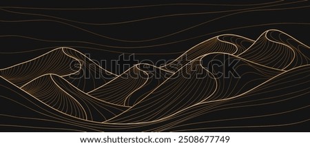 mountain desert line art print. Abstract mountain contemporary aesthetic backgrounds landscapes. vector illustrations