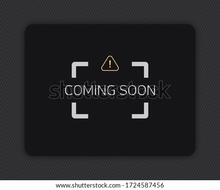 Coming soon. no photo. Picture frame vector illustration on dark grey background	