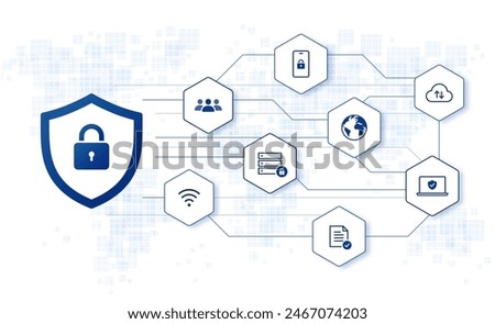 data privacy and cyber security vector illustration