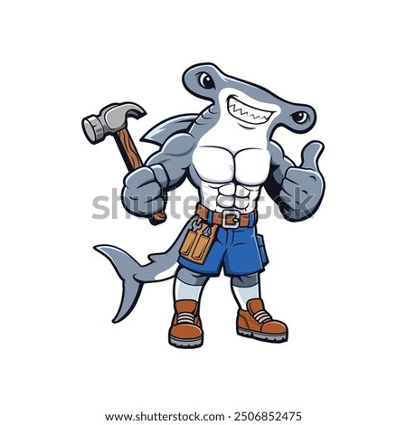 Hammerhead shark mascot logo vector.graphic