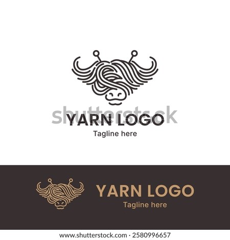 Buffalo yarn logo design vector, yarn design