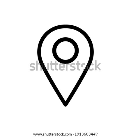 Gps with outline icon vector