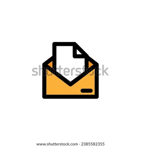 Outbox with filled line icon vector illustration