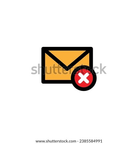 Error mail with filled line icon vector illustration