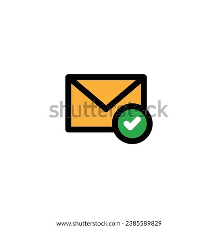 Check mail with filled line icon vector illustration
