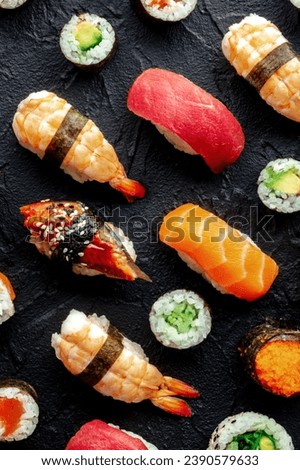 Similar – Image, Stock Photo Table with sushi in restaurant