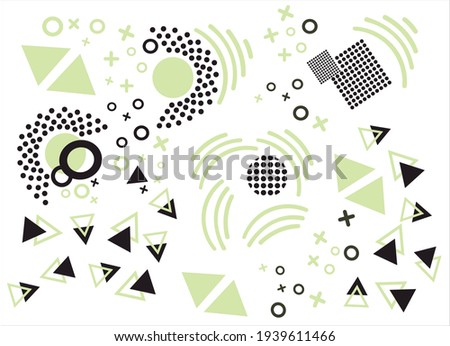 Modern geometric shapes. Square, triangular shape. Circle triangle. Abstract vector illustration. Print fabric textile cloth. Trendy backdrop creative background. Decor decorative paper Concept poster