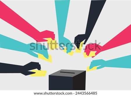 Election cast vote paper ballot illustration