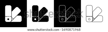 Set Color palette guide icon isolated on black and white background.  Vector Illustration