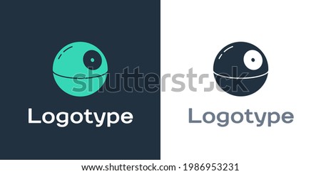 Logotype Death star icon isolated on white background. Logo design template element. Vector