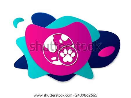 Color World pet icon isolated on white background. Abstract banner with liquid shapes. Vector