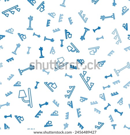 Set line Wall sconce, Led track lights and lamps and Coat stand on seamless pattern. Vector
