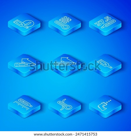 Set line Medical thermometer, Meteorology, Digital,  and  icon. Vector