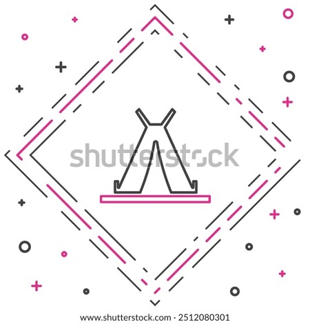 Line Traditional indian teepee or wigwam icon isolated on white background. Indian tent. Colorful outline concept. Vector Illustration