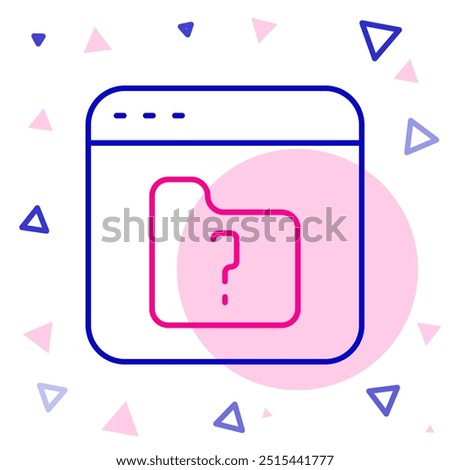 Line File missing icon isolated on white background. Colorful outline concept. Vector