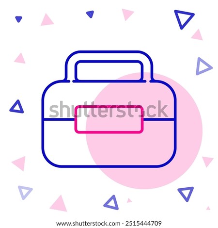 Line Toolbox icon isolated on white background. Tool box sign. Colorful outline concept. Vector Illustration