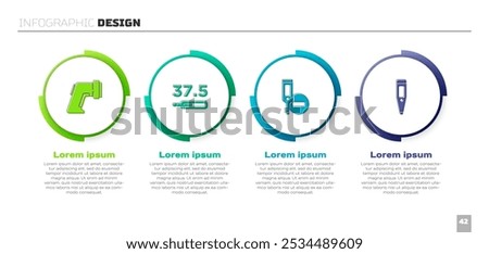 Set Digital thermometer, Medical,  and . Business infographic template. Vector