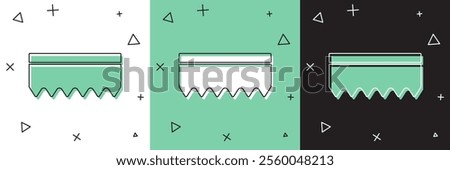 Set Sponge icon isolated on white and green, black background. Wisp of bast for washing dishes. Cleaning service logo.  Vector