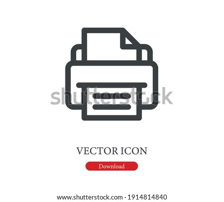 Printer vector icon. Editable stroke. Symbol in Line Art Style for Design, Presentation, Website or Mobile Apps Elements. Printer symbol illustration. Pixel vector graphics - Vector