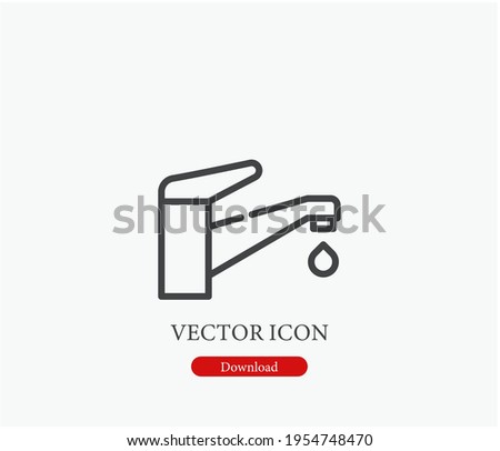 Tap vector icon.  Editable stroke. Symbol in Line Art Style for Design, Presentation, Website or Apps Elements, Logo. Pixel vector graphics - Vector