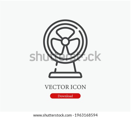 Fan vector icon. Editable stroke. Symbol in Line Art Style for Design, Presentation, Website or Apps Elements, Logo. Pixel vector graphics - Vector