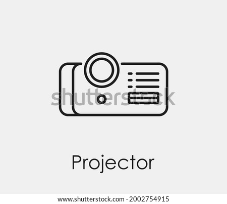 Projector vector icon. Editable stroke. Symbol in Line Art Style for Design, Presentation, Website or Apps Elements, Logo. Pixel vector graphics - Vector