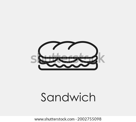 Sandwich vector icon. Symbol in Line Art Style for Design, Presentation, Website or Mobile Apps Elements. Sandwich symbol illustration. Pixel vector graphics - Vector.