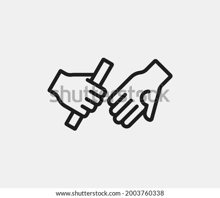 Relay, agreement vector icon. Symbol in Line Art Style for Design, Presentation, Website or Mobile Apps Elements. Relay symbol illustration. Pixel vector graphics - Vector.