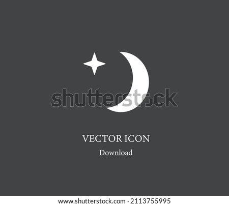 Night vector icon. Editable stroke. Symbol in Line Art Style for Design, Presentation, Website or Apps Elements, Logo. Pixel vector graphics - Vector