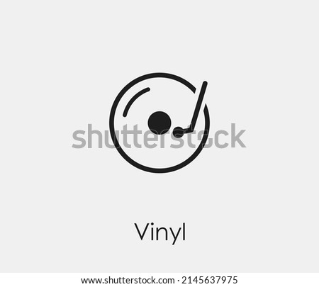 Vinyl vector icon. Editable stroke. Symbol in Line Art Style for Design, Presentation, Website or Apps Elements, Logo. Pixel vector graphics - Vector