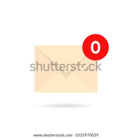 empty inbox with zero mail. concept of personal postbox without messages or postal information or notice disassembled mail. simple flat modern ui logotype graphic design isolated on white background