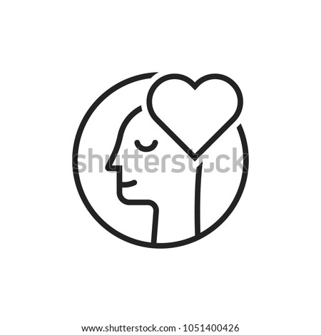 thin line lover man black logo. outline flat style trend modern contour creative logotype graphic art design isolated on white. concept of love or amour good feeling and harmony with smile face