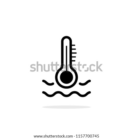 water temperature indicator simple icon. concept of vehicle panel element for temp conditioner system or coolant pump. flat stroke trend modern black logotype graphic art design isolated on white