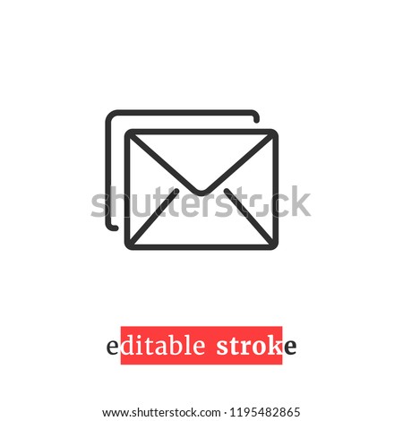 minimal editable stroke mail icon. concept of you've got mail with change line thickness. flat lineart style trend modern address inbox logotype graphic ui design element isolated on white background