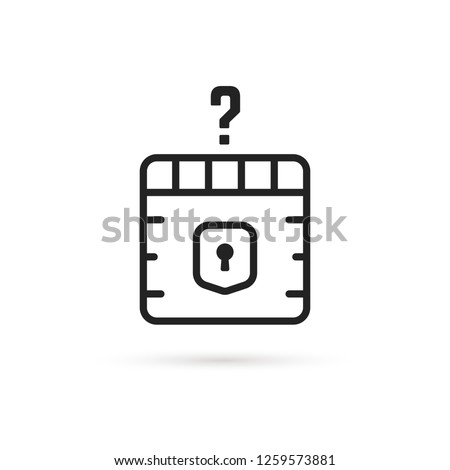 question box black thin line icon. concept of mmorpg game item for micro payments and simple quest badge. flat stroke trend modern faq logotype graphic linear design art isolated on white background