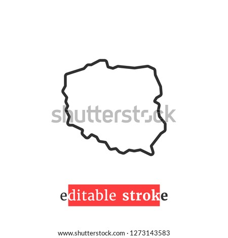 minimal editable stroke poland map icon. concept of part of global world and polish country border. flat change line thickness style modern logotype graphic design isolated on white background