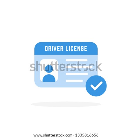 blue driver license card icon. concept of driver's personal documents or simple id card with chip. flat cartoon style trend modern logotype graphic art color design isolated on white background